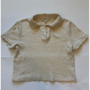Atelier By Kirious Top Juniors XL Cream Sweater Coquette Cropped Light Academia